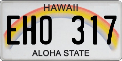 HI license plate EHO317