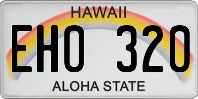 HI license plate EHO320