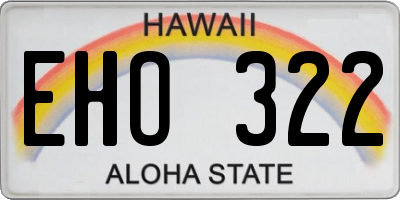 HI license plate EHO322