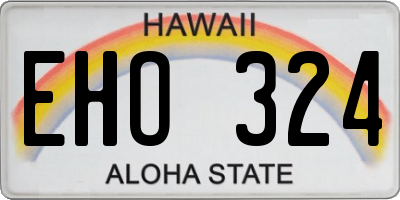 HI license plate EHO324