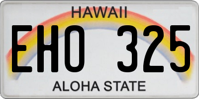 HI license plate EHO325
