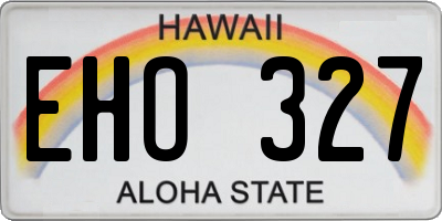 HI license plate EHO327