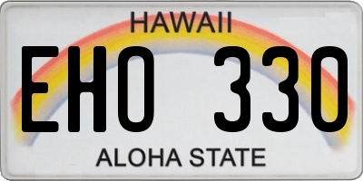 HI license plate EHO330