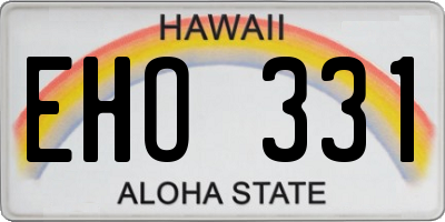 HI license plate EHO331