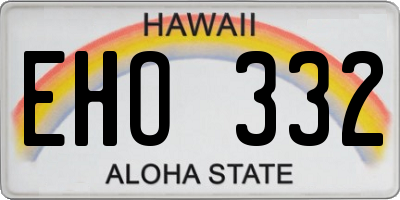 HI license plate EHO332