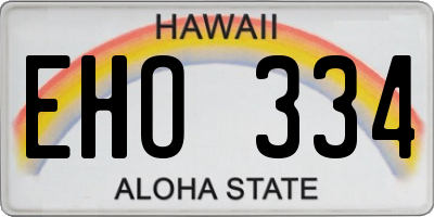 HI license plate EHO334