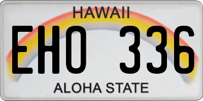 HI license plate EHO336