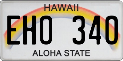 HI license plate EHO340