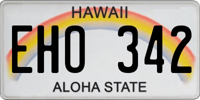 HI license plate EHO342