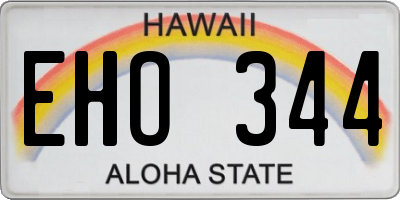 HI license plate EHO344