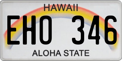 HI license plate EHO346