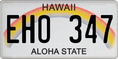 HI license plate EHO347