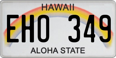 HI license plate EHO349