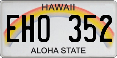 HI license plate EHO352