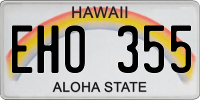 HI license plate EHO355