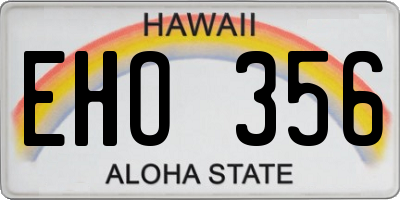 HI license plate EHO356