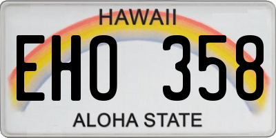 HI license plate EHO358