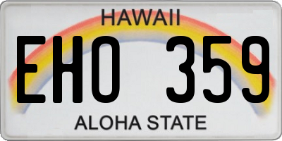 HI license plate EHO359
