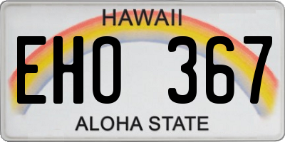 HI license plate EHO367