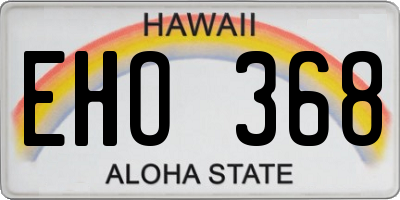 HI license plate EHO368