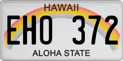 HI license plate EHO372