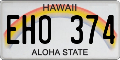 HI license plate EHO374