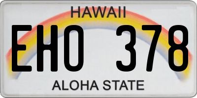HI license plate EHO378