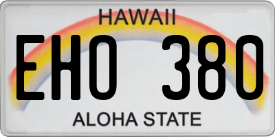 HI license plate EHO380