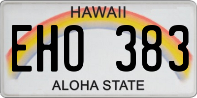 HI license plate EHO383