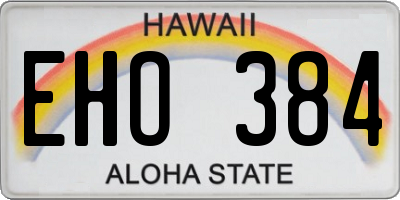 HI license plate EHO384
