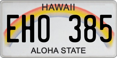 HI license plate EHO385