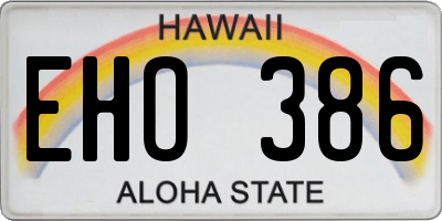 HI license plate EHO386