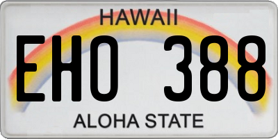 HI license plate EHO388