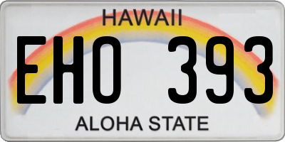 HI license plate EHO393