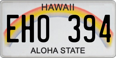 HI license plate EHO394