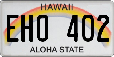 HI license plate EHO402