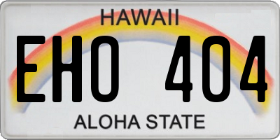 HI license plate EHO404
