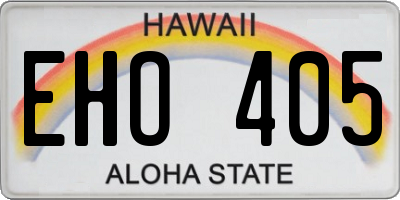 HI license plate EHO405
