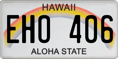 HI license plate EHO406