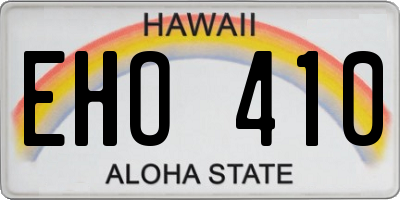HI license plate EHO410
