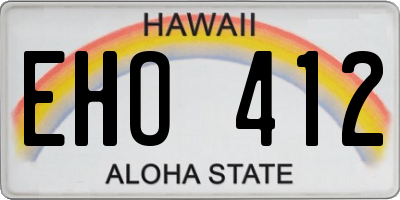 HI license plate EHO412