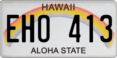 HI license plate EHO413