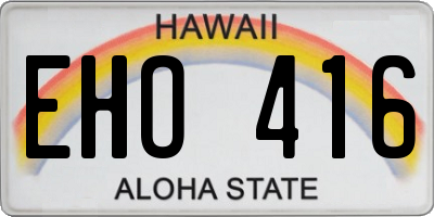 HI license plate EHO416