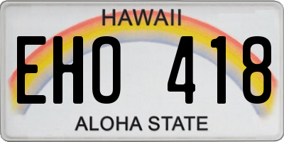 HI license plate EHO418