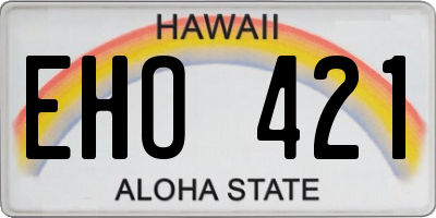 HI license plate EHO421