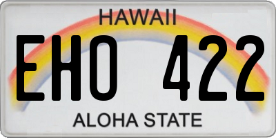 HI license plate EHO422