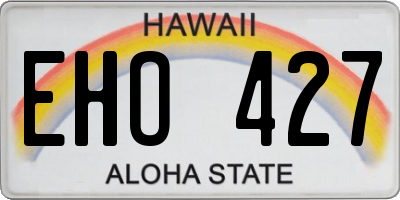 HI license plate EHO427