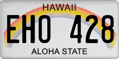 HI license plate EHO428