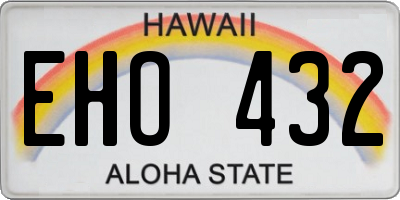 HI license plate EHO432