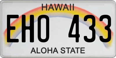 HI license plate EHO433